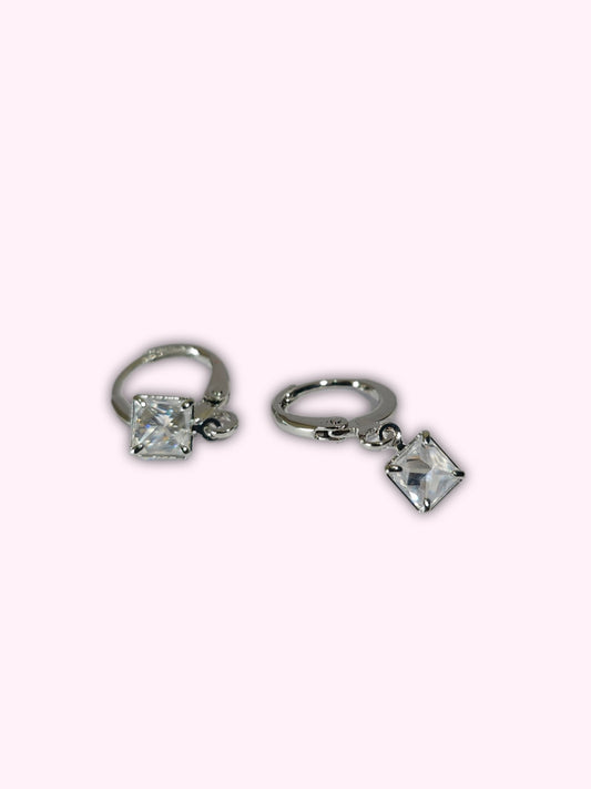 Zircon Diamond Hoops