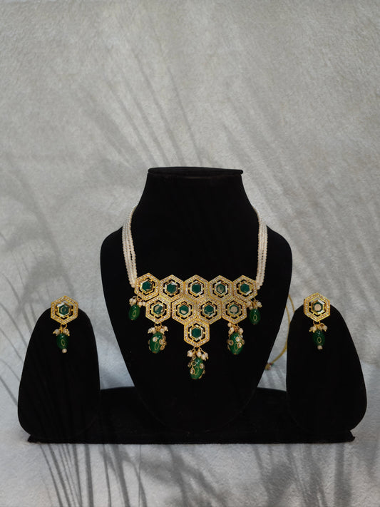 Emerald Honeycomb Elegance