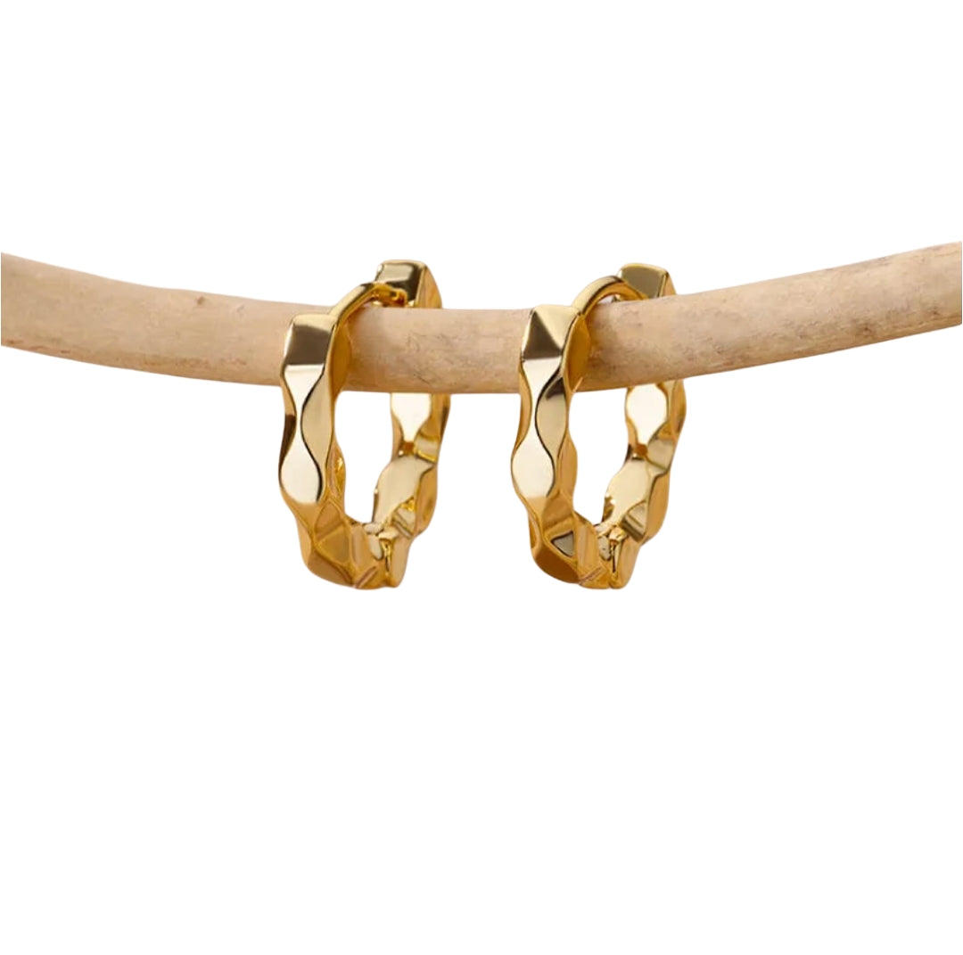 Wave Gold Hoops
