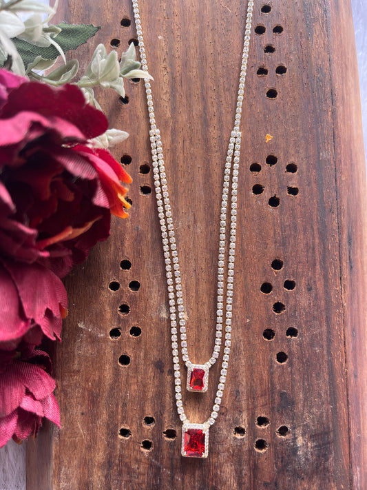 Aadhira Ruby Layered Necklace