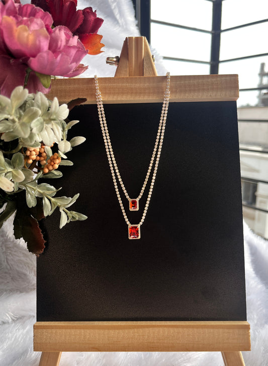 Aadhira Ruby Layered Necklace
