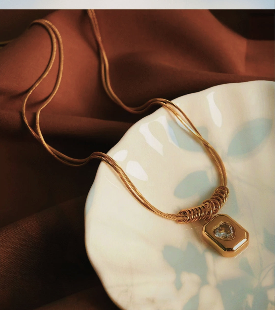 Golden Heartbeat Pendant