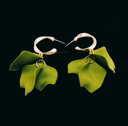 Leaf Charm Hoops