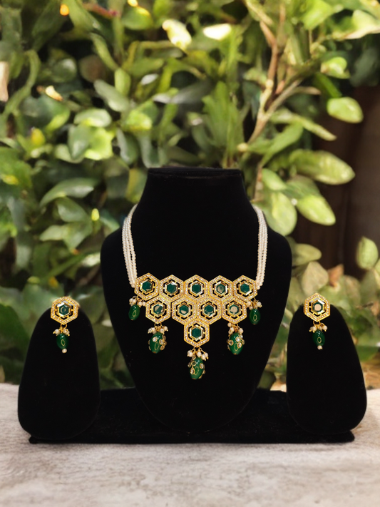 Emerald Honeycomb Elegance