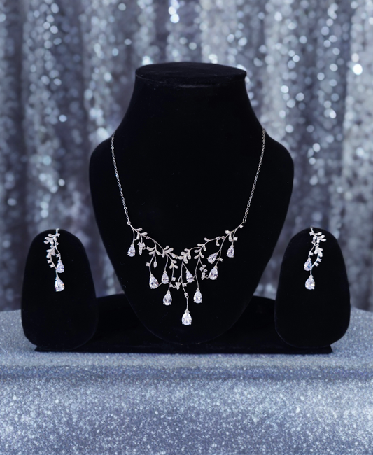 Crystal Dewdrop Necklace Set