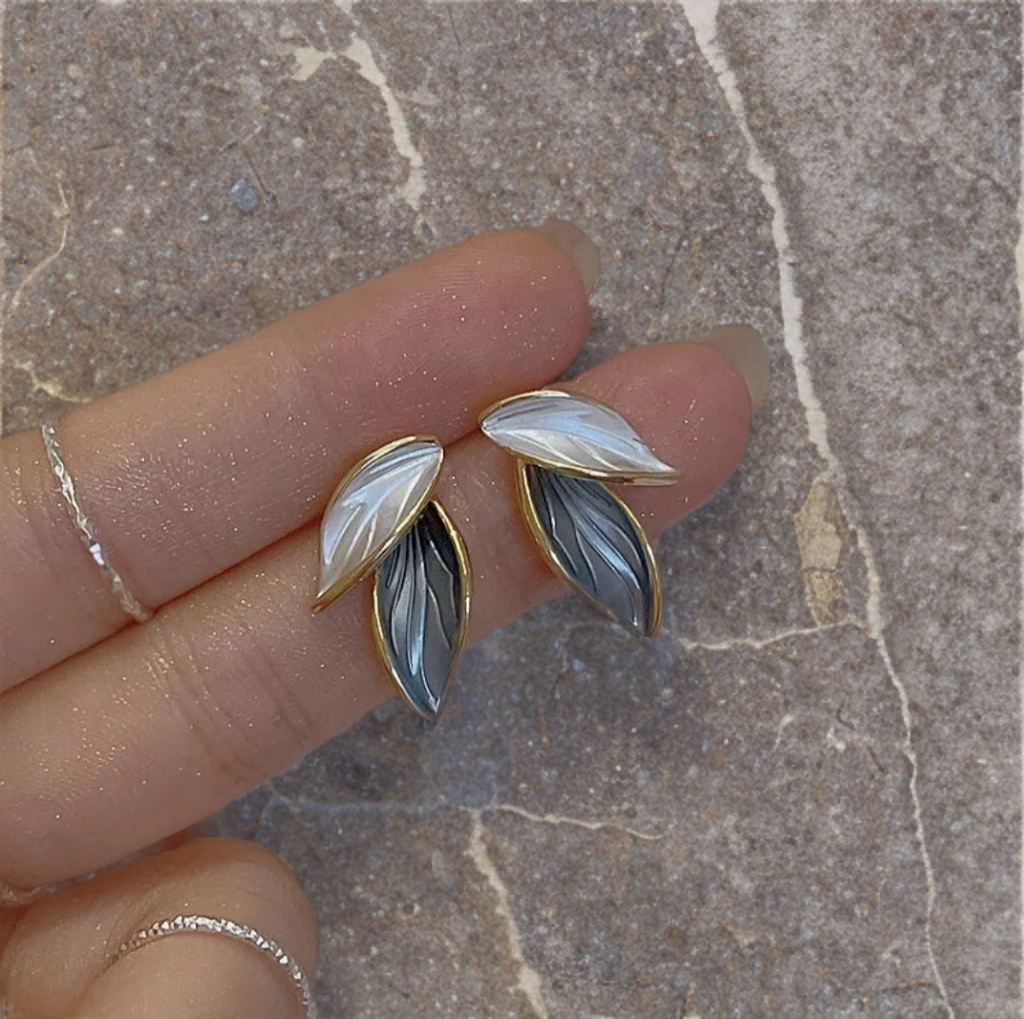 Luna Leaf Studs