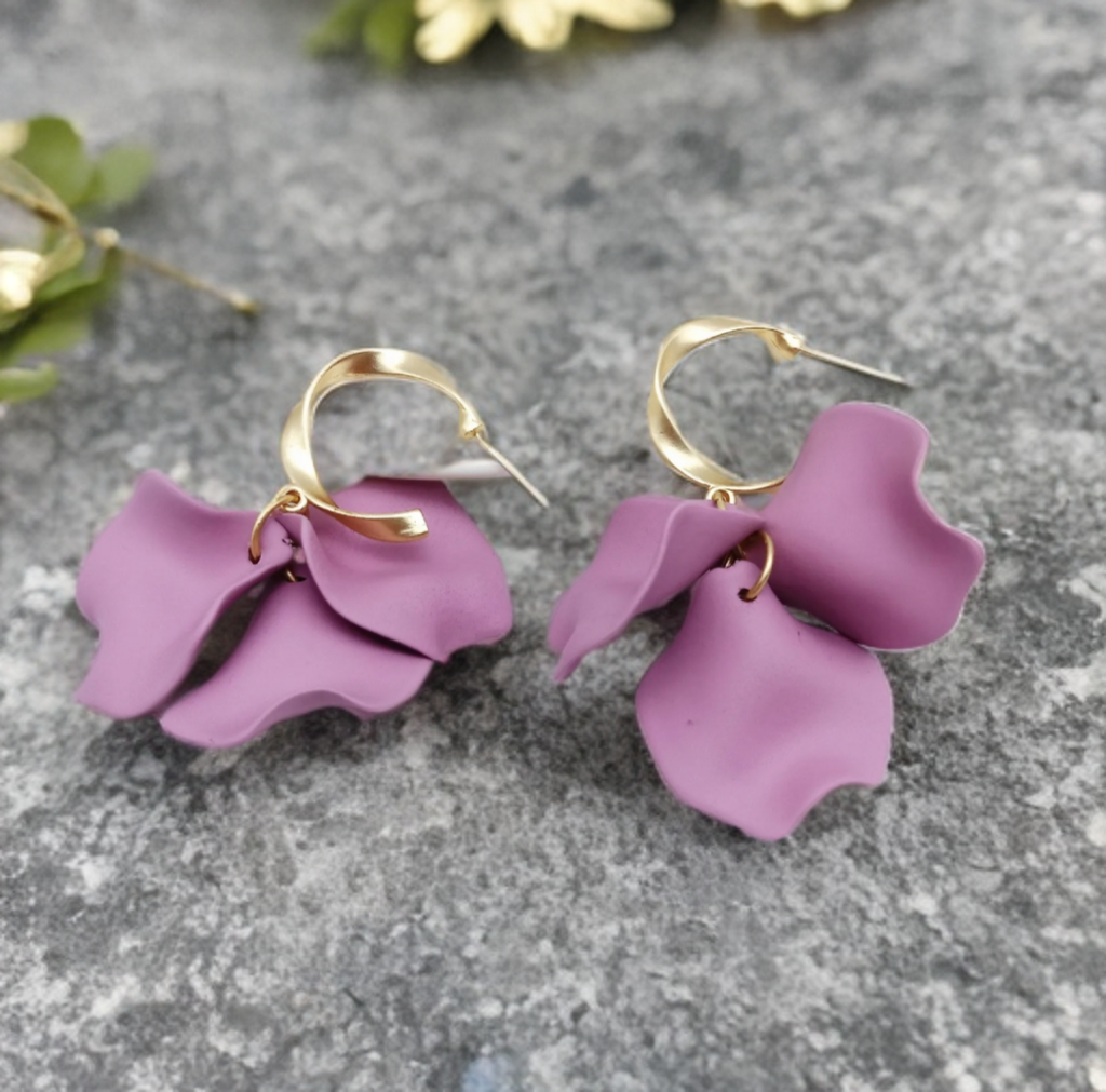 Orchid Whimsy Hoops